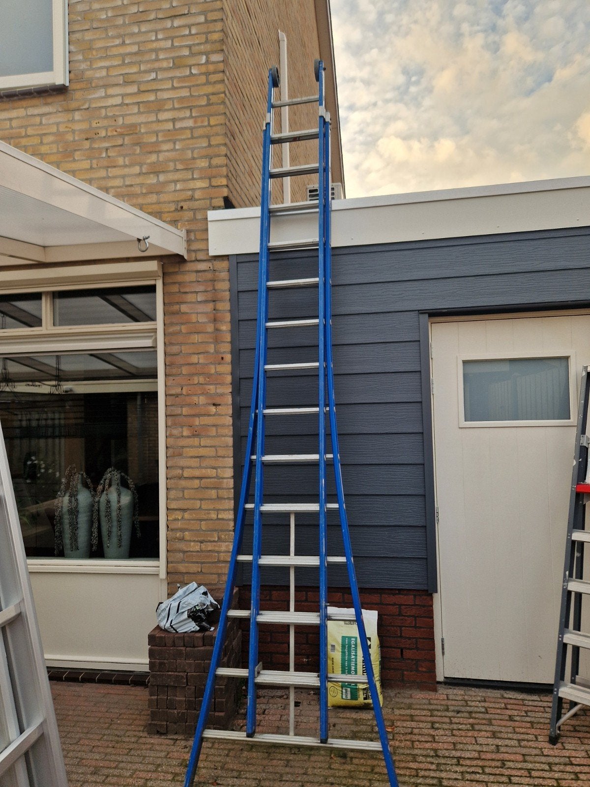 ladder 2x14, Doe-het-zelf en Verbouw, Ophalen, Gebruikt, Ladder, 4 meter of meer
