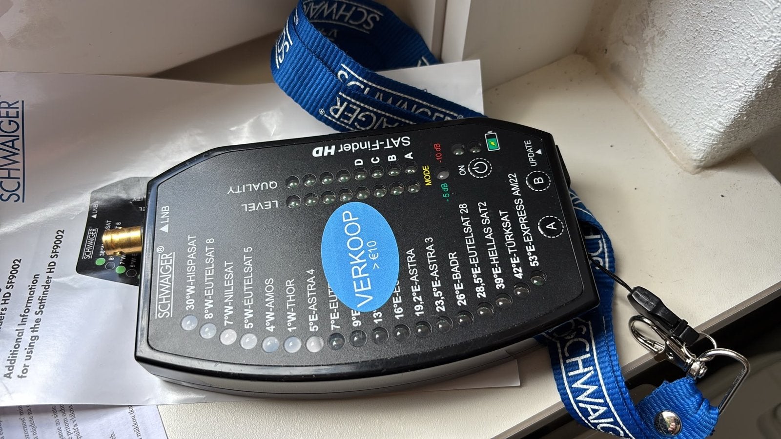 Schwaiger Satfinder HD SF9002 - Satelliet Zoeker, Audio, Tv en Foto, Schotelantennes, Ophalen of Verzenden, Zo goed als nieuw