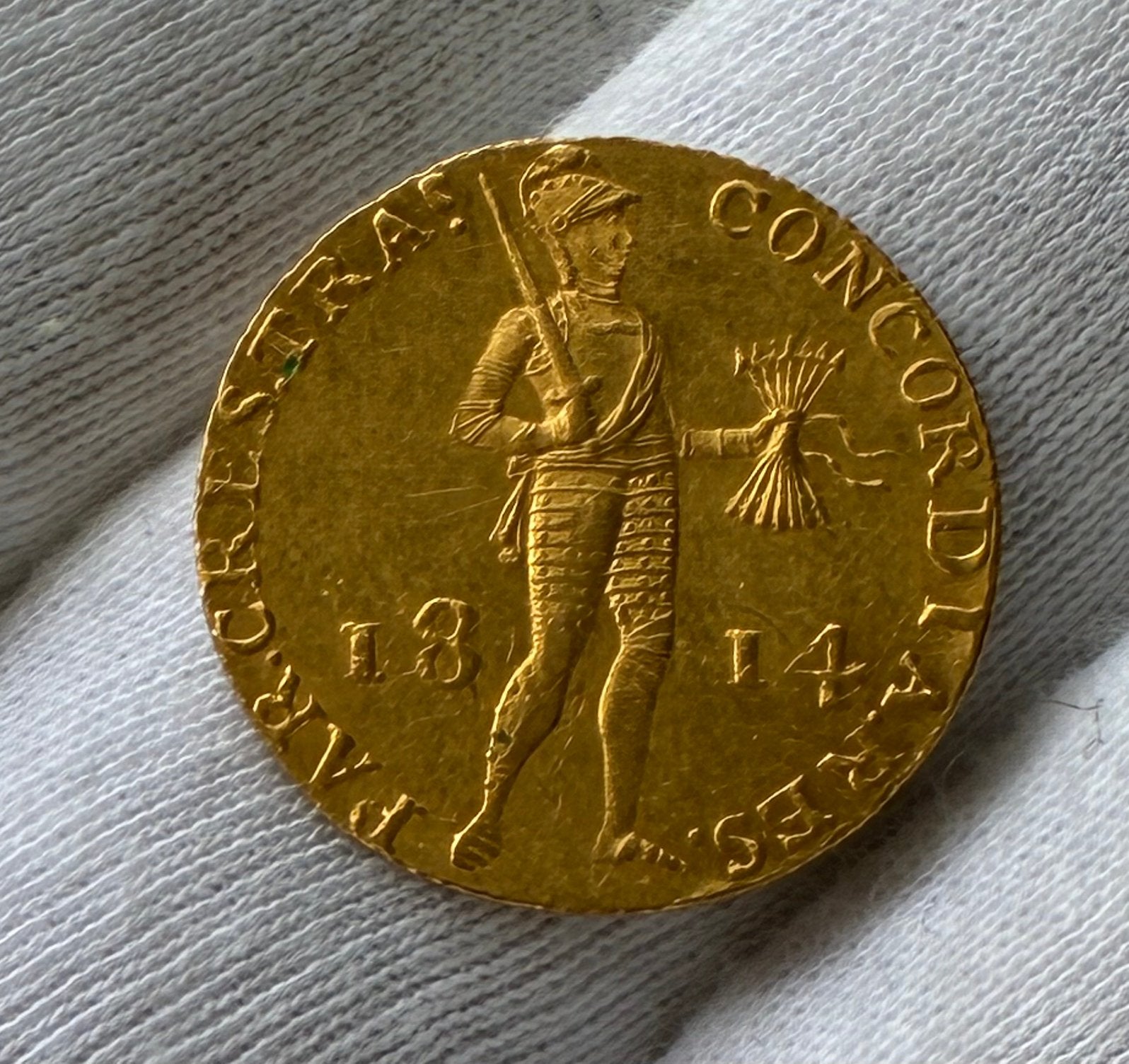 Dukaat goud 1814 Koninkrijk Willem I nagenoeg FDC, Ophalen of Verzenden, Vóór koninkrijk, Overige waardes, Goud