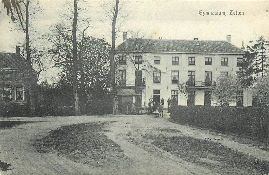 702-037-037 Zetten Gymnasium, Verzamelen, Ansichtkaarten | Nederland, Verzenden, Voor 1920, Gelderland