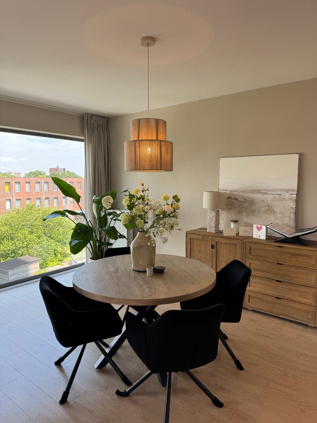 Westwing Hanglamp van linnen draad, Ophalen, Zo goed als nieuw, Textiel, E27 (groot)