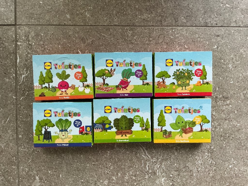 16 Lidl (moes)tuintjes, nieuw in de verpakking kopen/ruilen?, Ophalen of Verzenden, Winkel, Super of Benzinepomp, Zegels, Bonnen of Punten