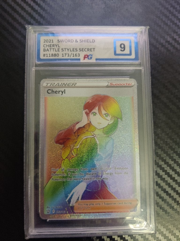 Pokémon TCG: Cheryl Trainer (Full Art) Battle Styles PG 9, Hobby en Vrije tijd, Ophalen of Verzenden, Nieuw, Losse kaart, Foil