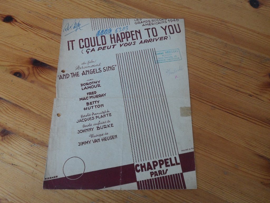 It could happen to you - heusen / burke / plante, Muziek en Instrumenten, Bladmuziek, Gebruikt, Gitaar, Ophalen of Verzenden, Artiest of Componist