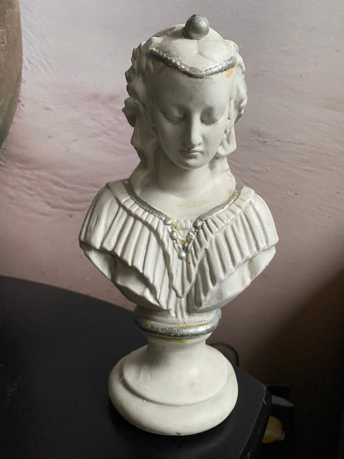 Antieke Buste van Vrouw Klassiek godin Decoratie borstbeeld, Minder dan 20 cm, Gips, Buste, Ophalen of Verzenden