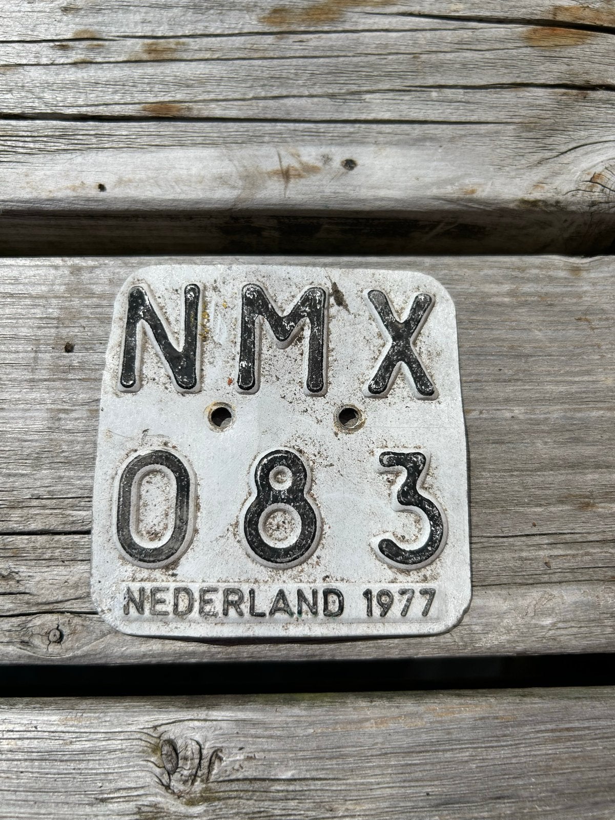 Origineel Bromfietsplaatje Nederland 1977 - NMX 083, Ophalen of Verzenden, Gebruikt, Overige typen