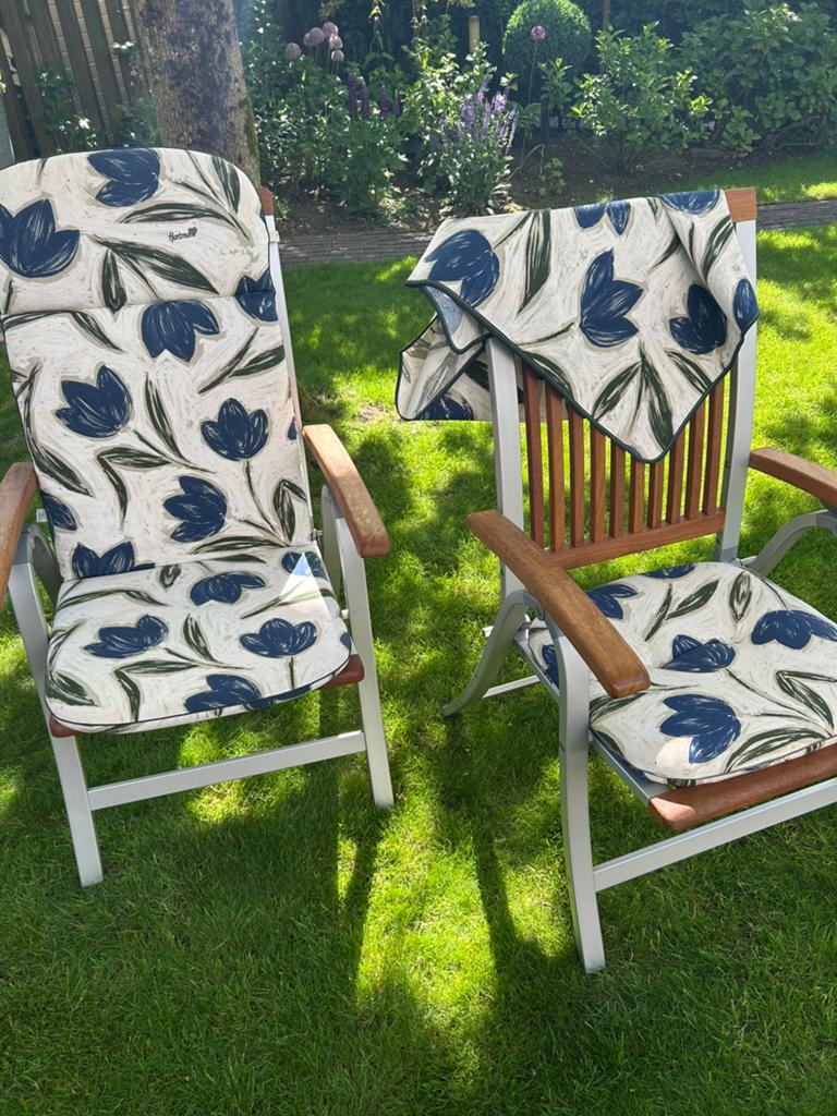 Tuinstoel kussens etc. Jan de Bouvrie ontwerp, Ophalen, Zo goed als nieuw, Overige materialen