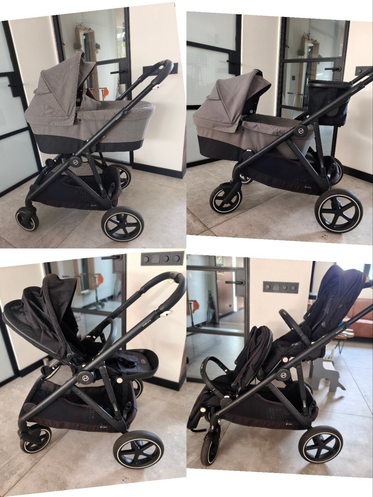 Cybex duowagen Gazelle S incl wieg, 2 zitjes en mandje, Kinderen en Baby's, Kinderwagens en Combinaties, Gebruikt, Duowagen, Ophalen