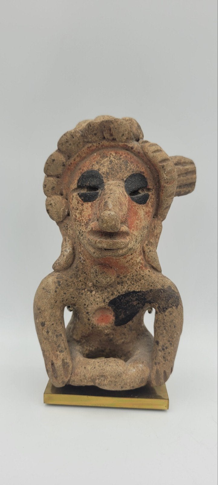Pre-Columbiaans Veracruz Beeldje - Oud Mexico, Steen/keramiek, Mexico, Ophalen of Verzenden, Geschilderd