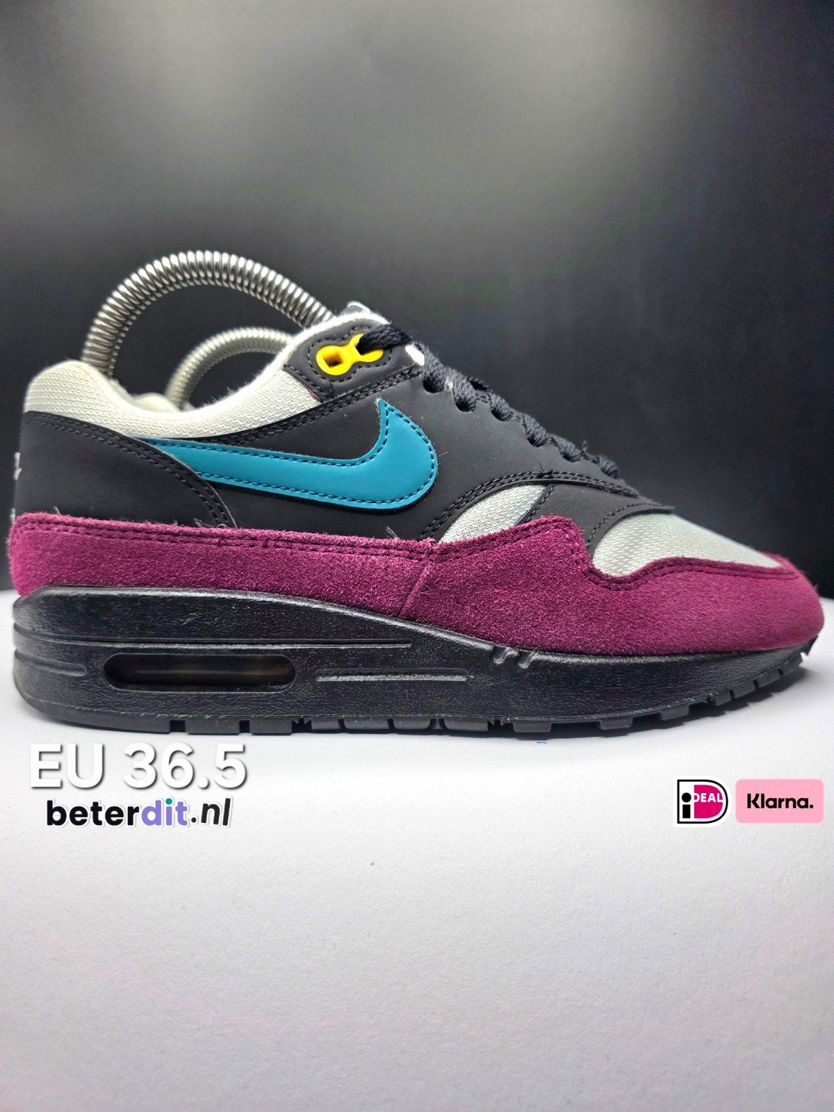 Nike Air Max 1 'Black Geode Teal' Maat: 36.5, Ophalen of Verzenden, Nike, Nike, Nike air max