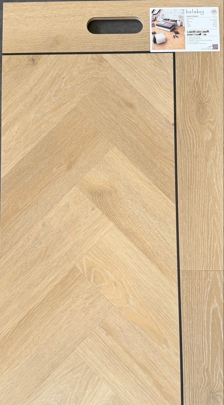 Pvc vloer met band en bies compleet gelegd voor €49,95!!, Visgraat met band en bies, 75 m² of meer, Beige, Overige typen