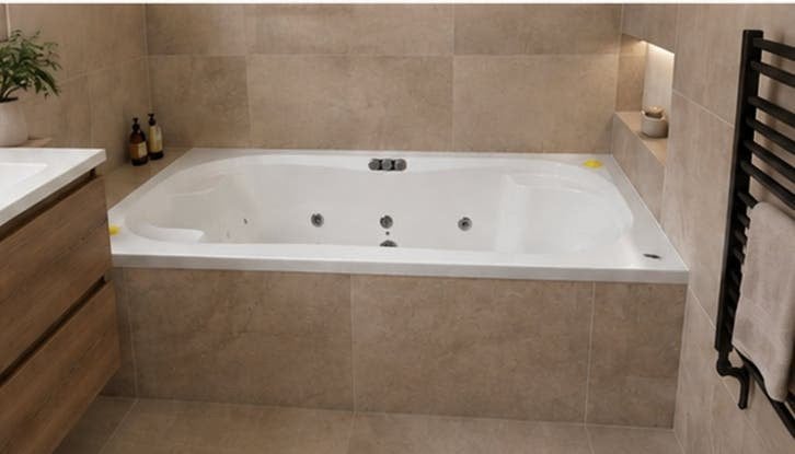 Luxe Wilux Wihrlpool (Bubbelbad + jets & verlichting), Huis en Inrichting, Badkamer | Complete badkamers, Ophalen, Nieuw, Met bad