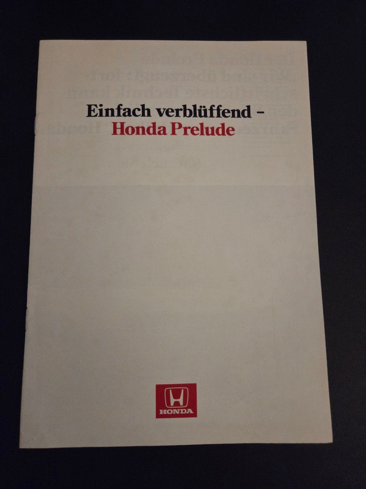 Brochure Honda Prelude, Ophalen of Verzenden, Zo goed als nieuw, Honda