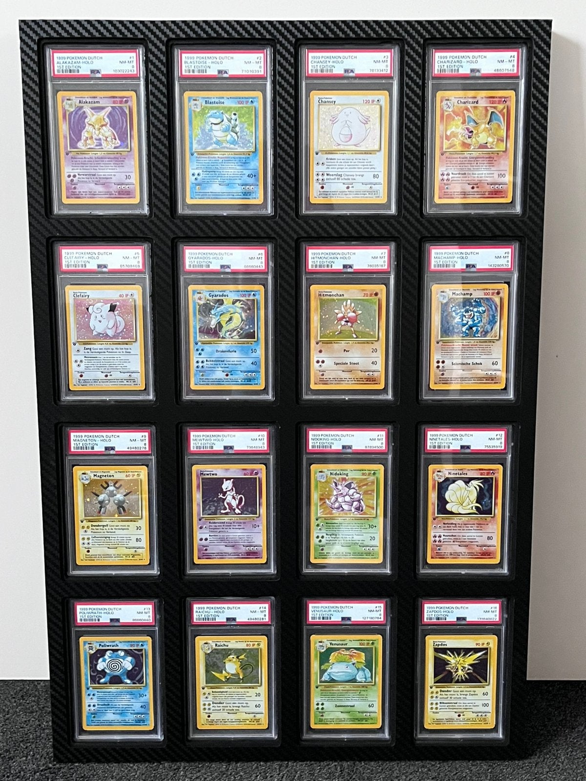 Pokémon Complete (16/16) PSA 8 1st Ed. Dutch Holo Base Set, Hobby en Vrije tijd, Verzamelkaartspellen | Pokémon, Ophalen of Verzenden