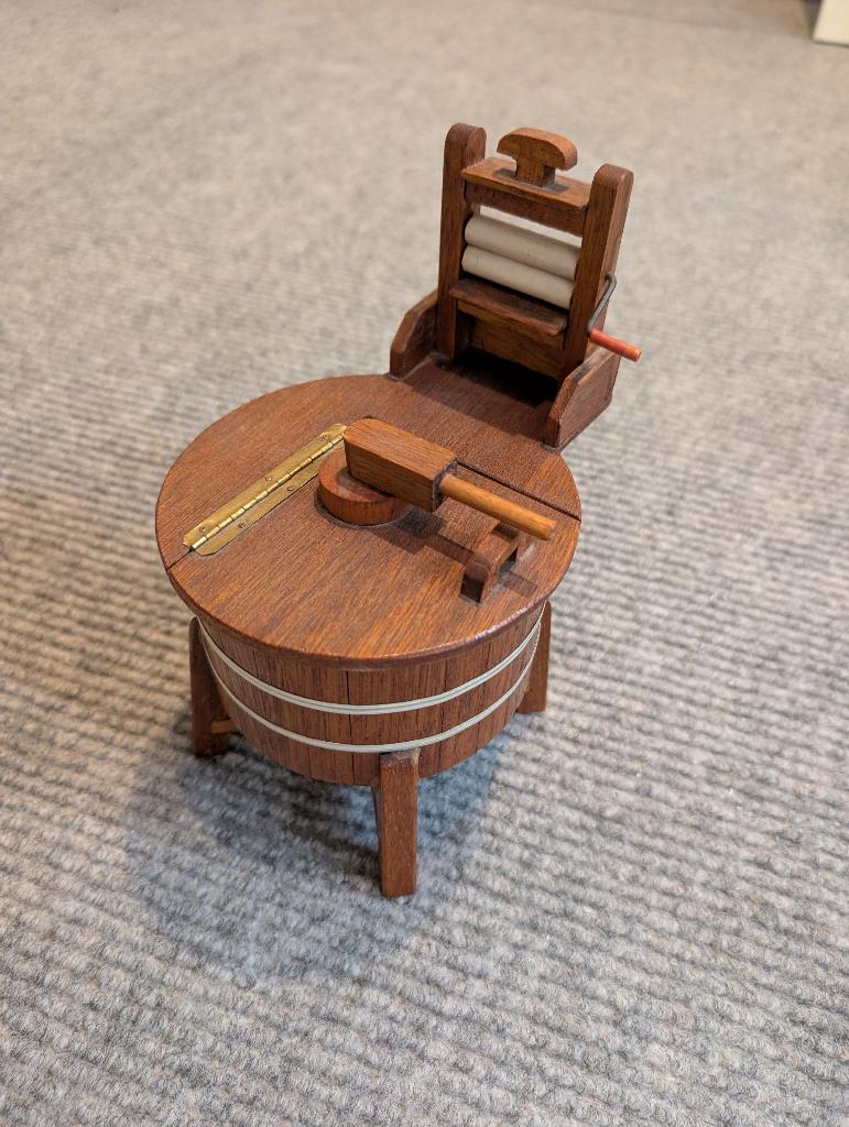 Miniatuur Houten Wasmachine met Wringer - Decoratie, Ophalen