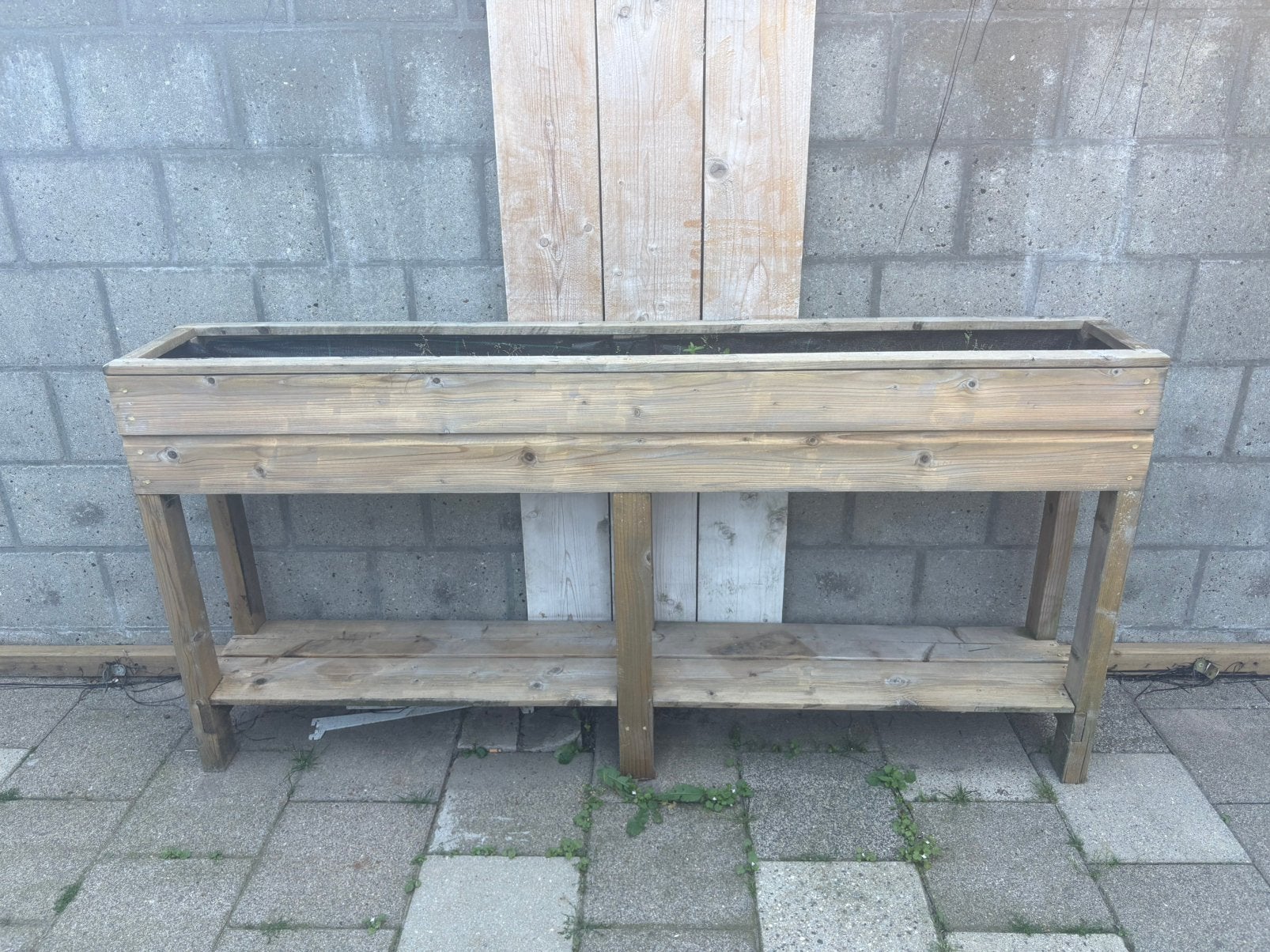 Houten plantenbak op poten / verhoogde moestuinbak, Ophalen, Zo goed als nieuw