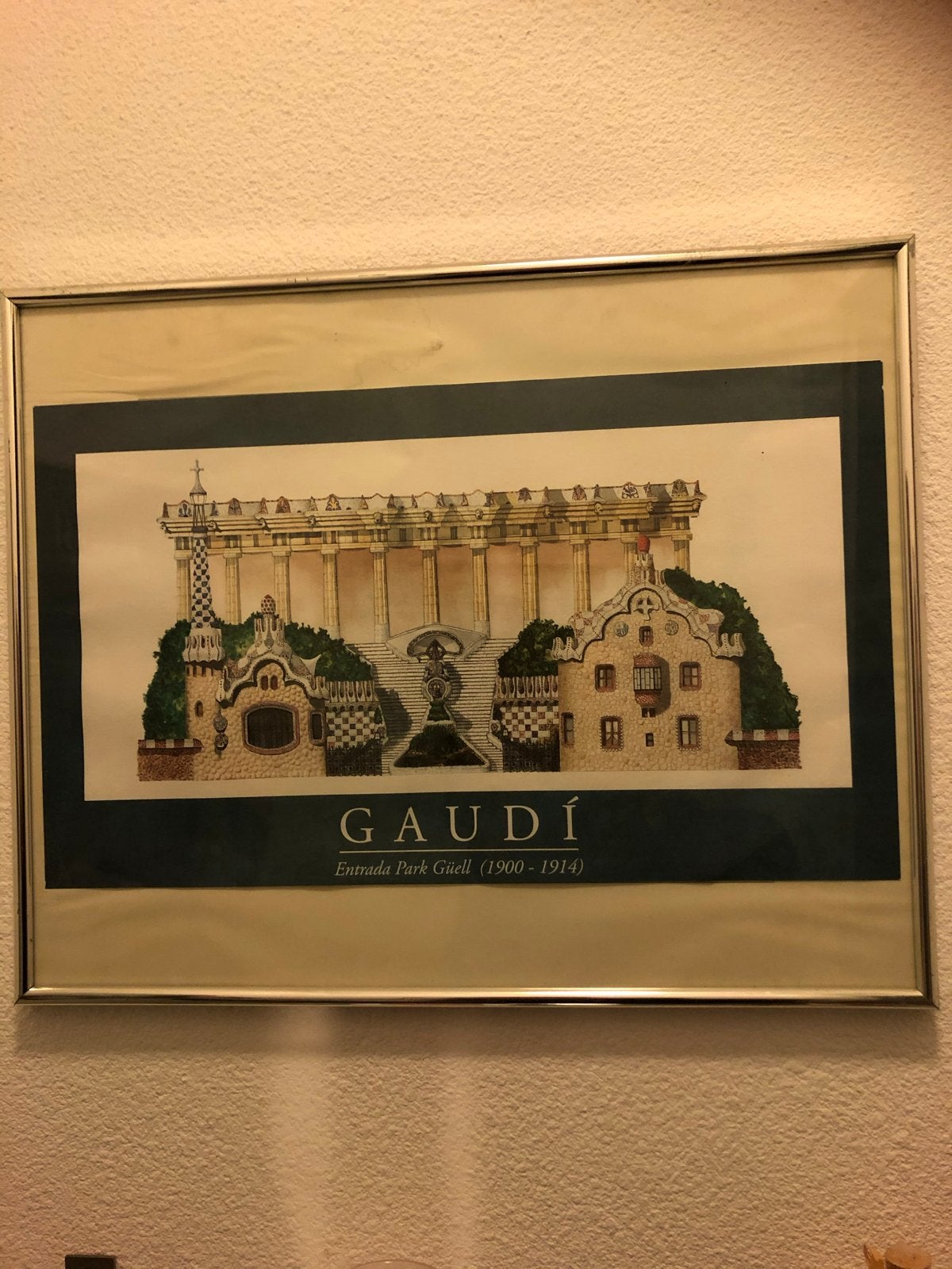 Gaudi Park Güell Print - Ingelijst, 50 – 75, Gebruikt, Ophalen of Verzenden, Print