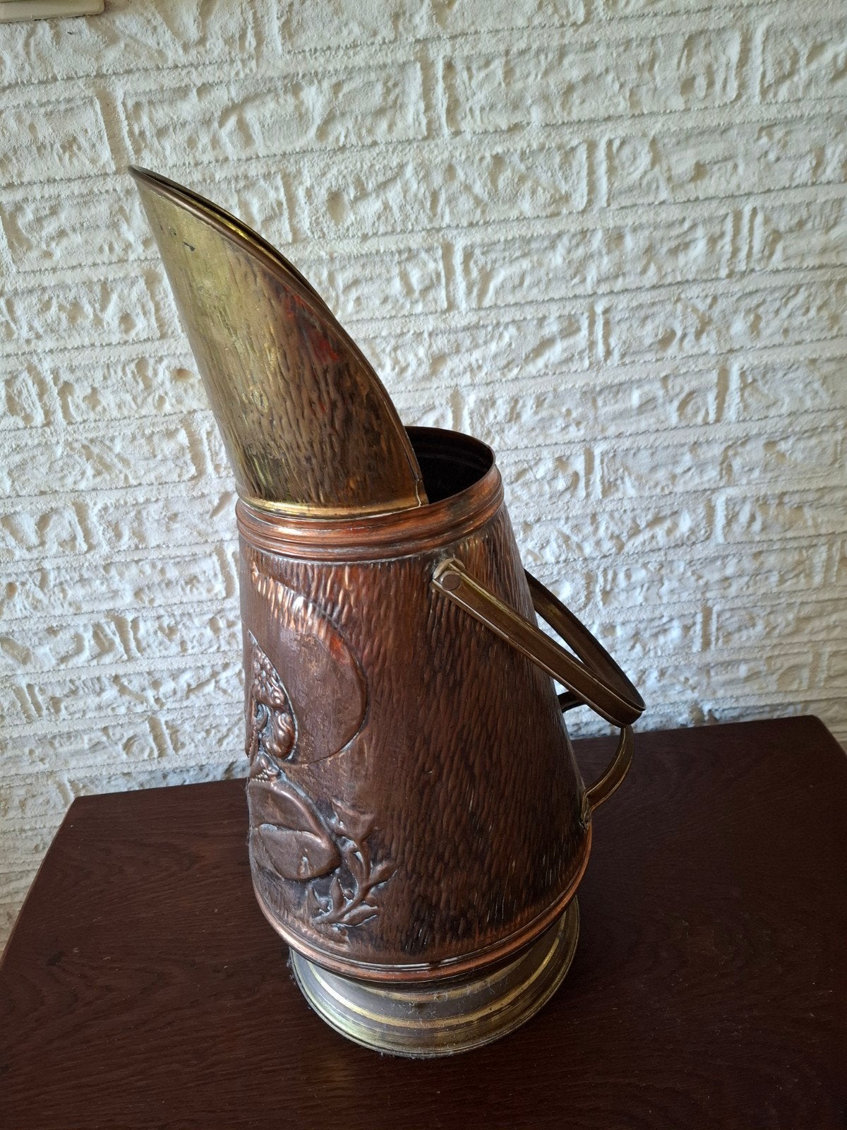 Antiek koperen paraplubak / kolenkit, Antiek en Kunst, Ophalen