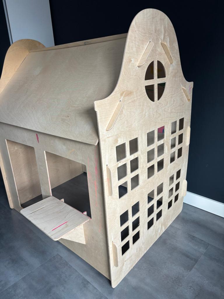 Groot houten speelhuis, Kinderen en Baby's, Speelgoed | Buiten | Speelhuisjes, Ophalen, Gebruikt, Hout