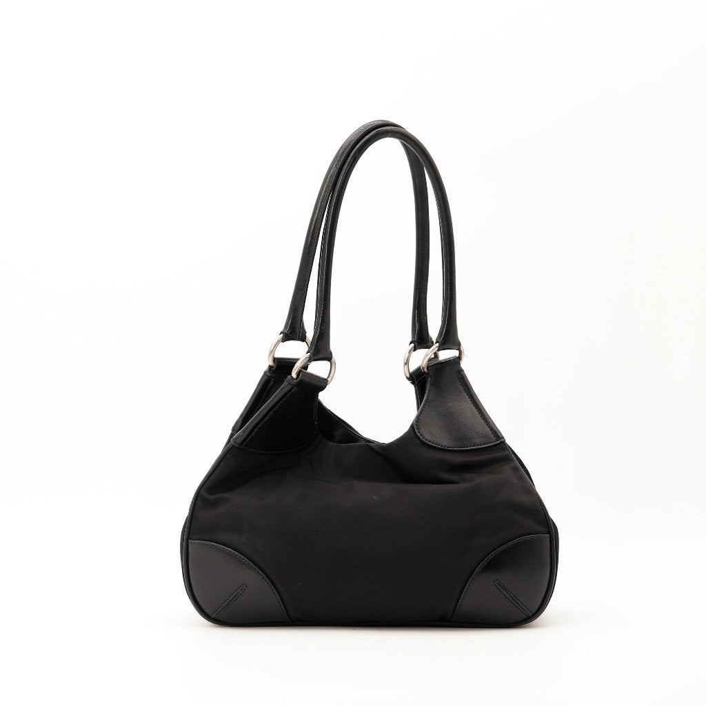 Prada in zwart nylon hobotas, Verzenden, Gebruikt, Zwart, Overige typen