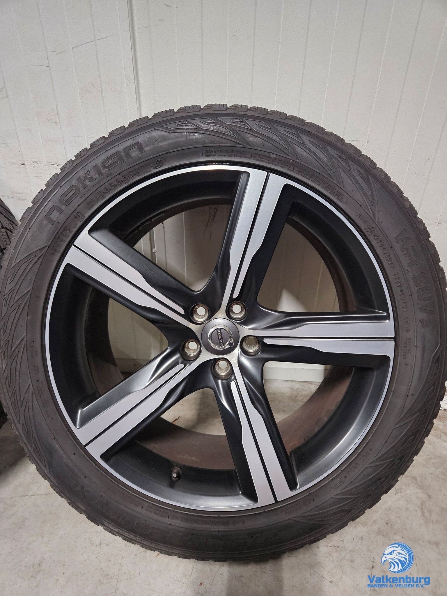 6-7mm! Originele Volvo XC90 5-Spoke Matt Black Diamond Cut R, Gebruikt, -, 275 mm, -
