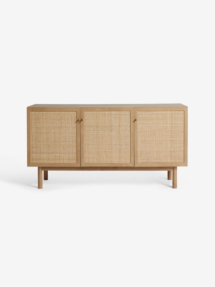 Pavia dressoir met rotan deuren - Bohemian stijl, Ophalen, 100 tot 150 cm, Zo goed als nieuw, 25 tot 50 cm