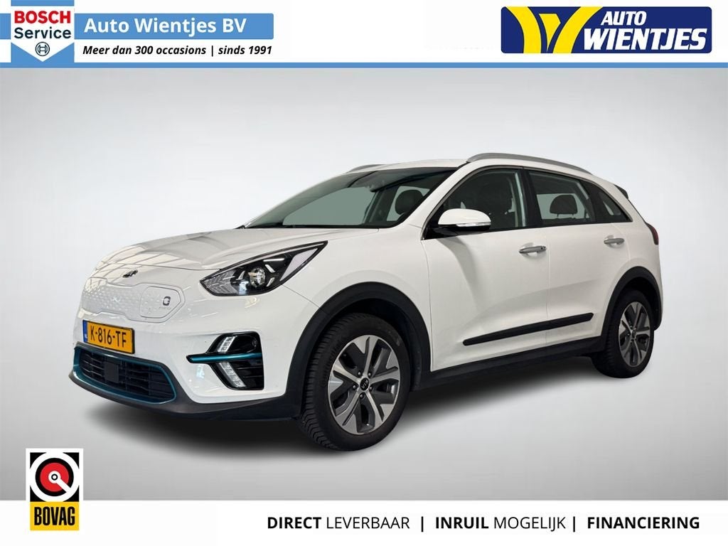 Kia e-Niro DynamicLine 64kWh 3-Fase SoH 87% | Navi | Camera, Auto's, Automaat, Gebruikt, 1712 kg, Wit