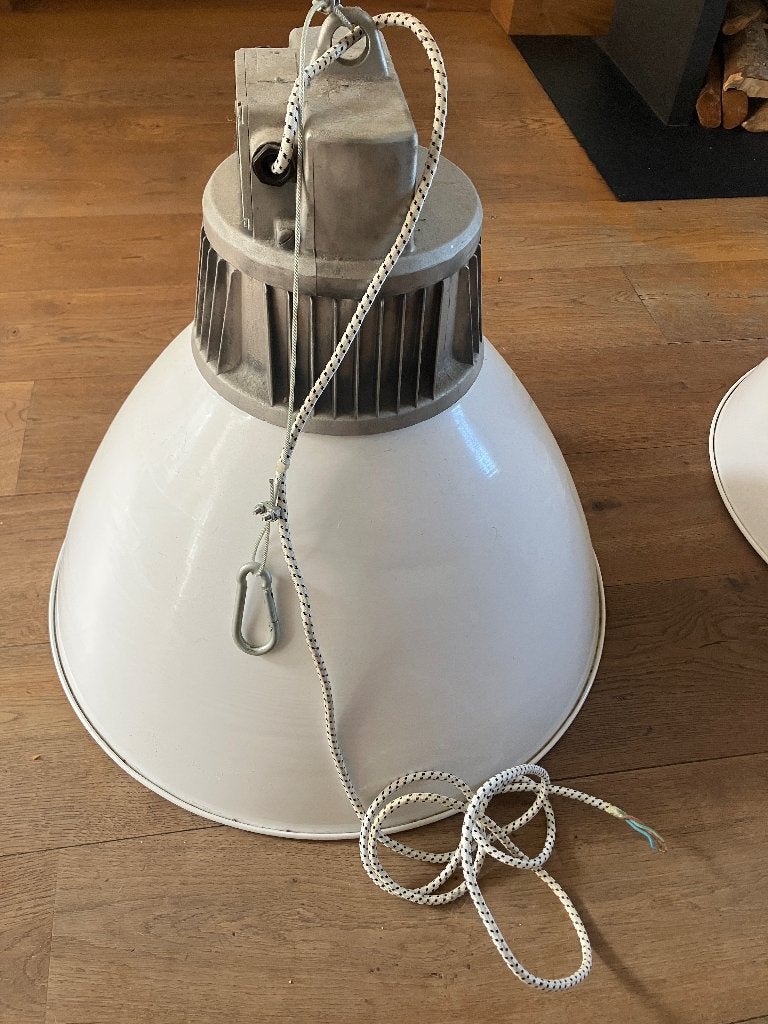 Lamp eetkamer Industriëel wit 2 stuks, Ophalen, Nieuw, E27 (groot), Metaal