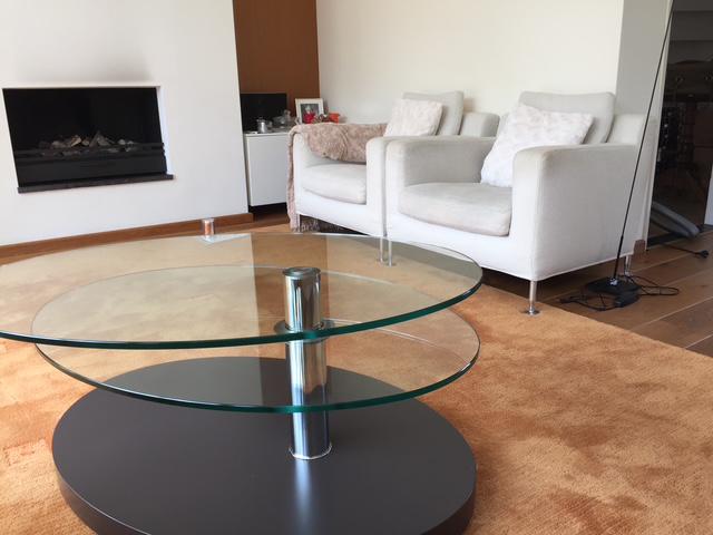 Salontafel Rolf Benz 8100-40 bruin/glas, Ophalen, Gebruikt, 100 tot 150 cm, 50 tot 100 cm