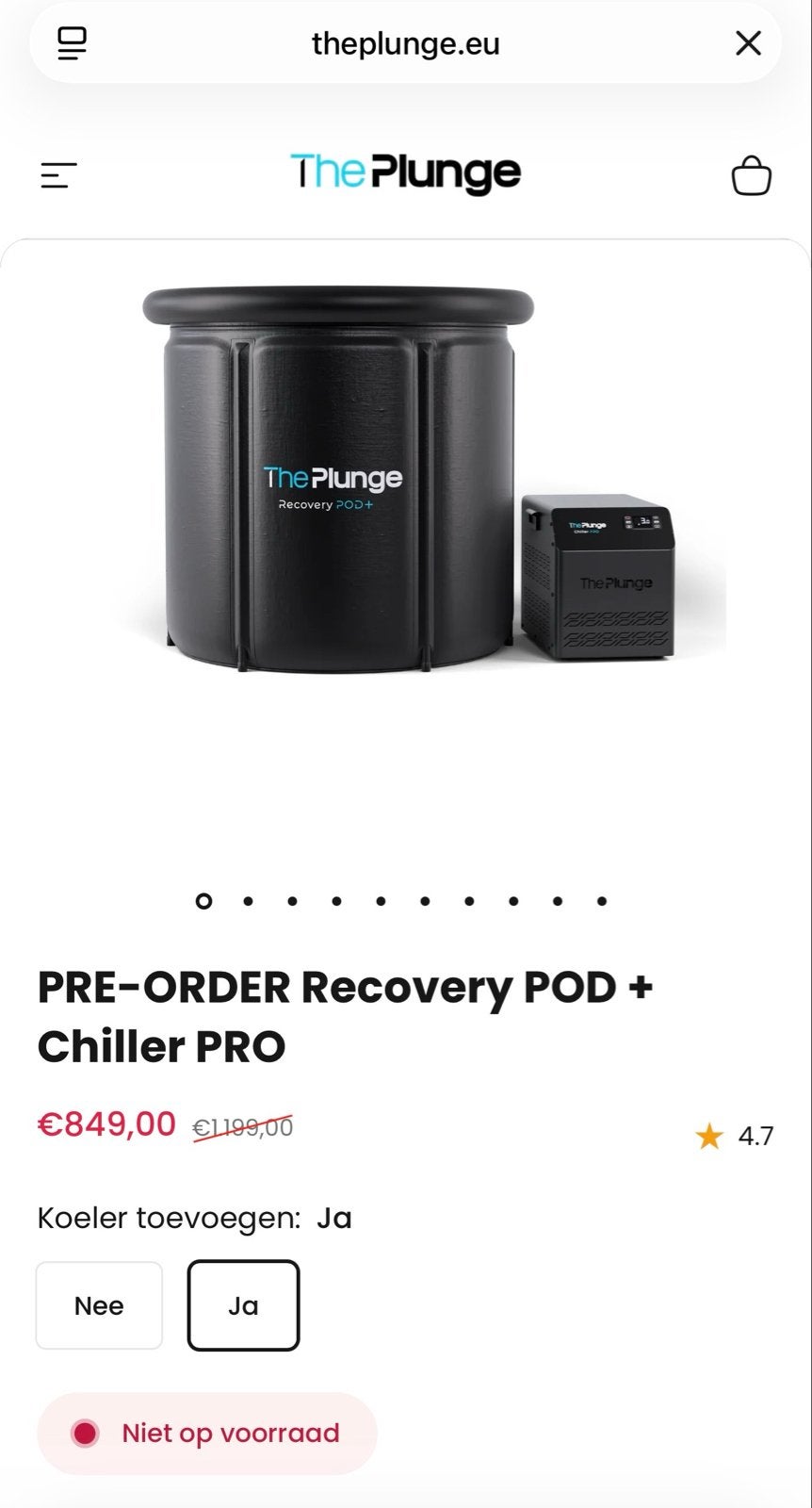 The Plunge Recovery POD+ met Chiller PRO - Zo goed als nieuw