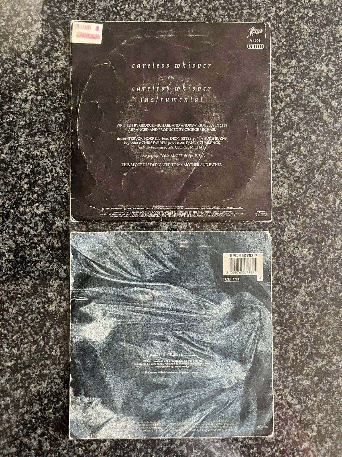 Set van 2 originele vinyl single EP’s van George Michael:, Cd's en Dvd's, Gebruikt, Pop, 7 inch, Ophalen of Verzenden