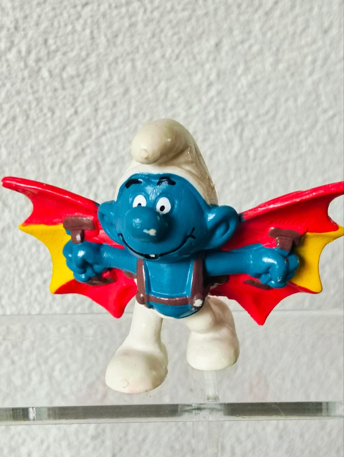 Drakenvlieger Smurf - Vintage Schleich Figuur, Verzamelen, Ophalen of Verzenden, Gebruikt, Verschillende Smurfen, Poppetje, Figuurtje of Knuffel