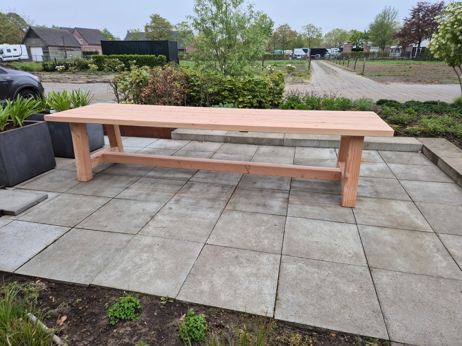 Douglas tuintafels met stalen of houten poten., Ophalen, Nieuw, Hout