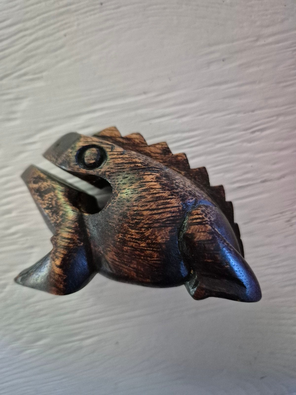 Houten kikker beeldje - Handgesneden decoratie, Antiek en Kunst, Kunst | Beelden en Houtsnijwerken, Overige onderwerpen, Minder dan 20 cm