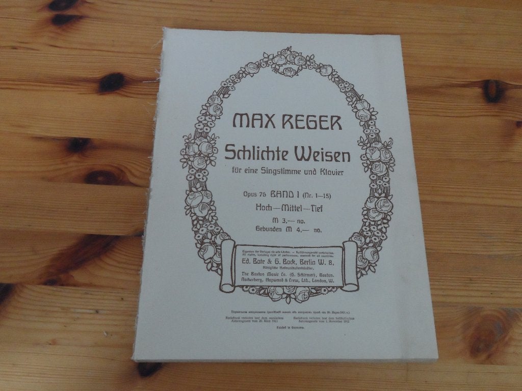 Max Reger, Muziek en Instrumenten, Bladmuziek, Gebruikt, Klassiek, Ophalen of Verzenden, Artiest of Componist