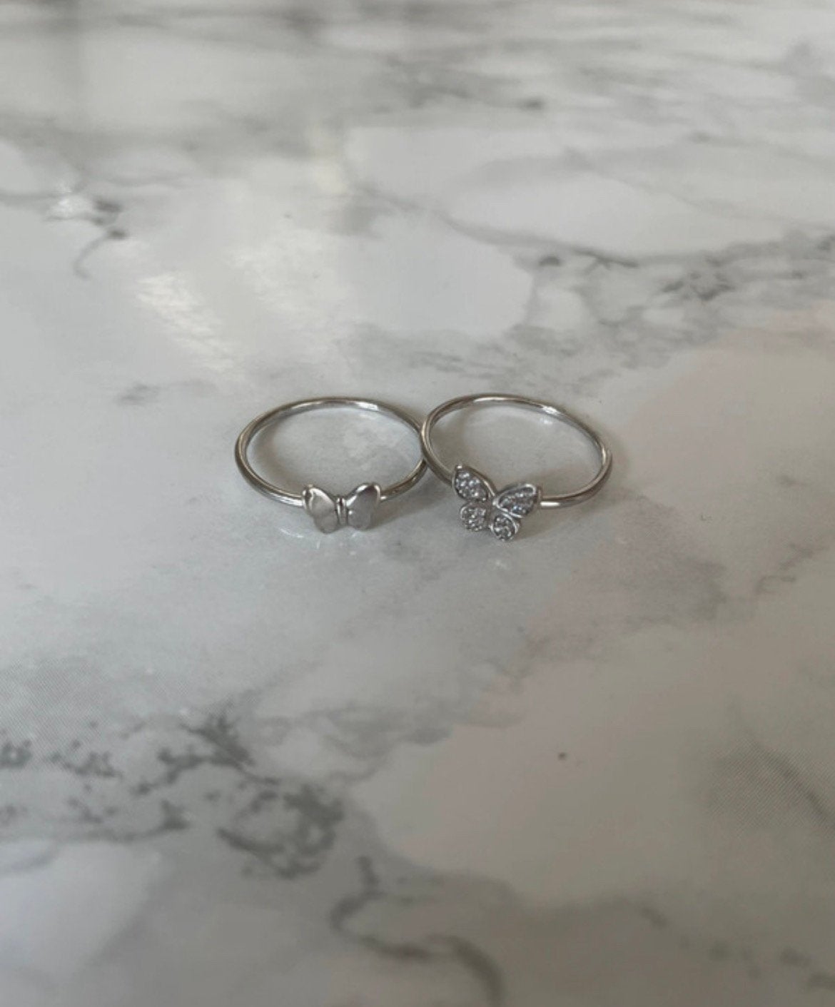 Ringen zilver met vlindertjes maat 17.5 lucardi, Ophalen of Verzenden, Zo goed als nieuw, 17 tot 18, Dame