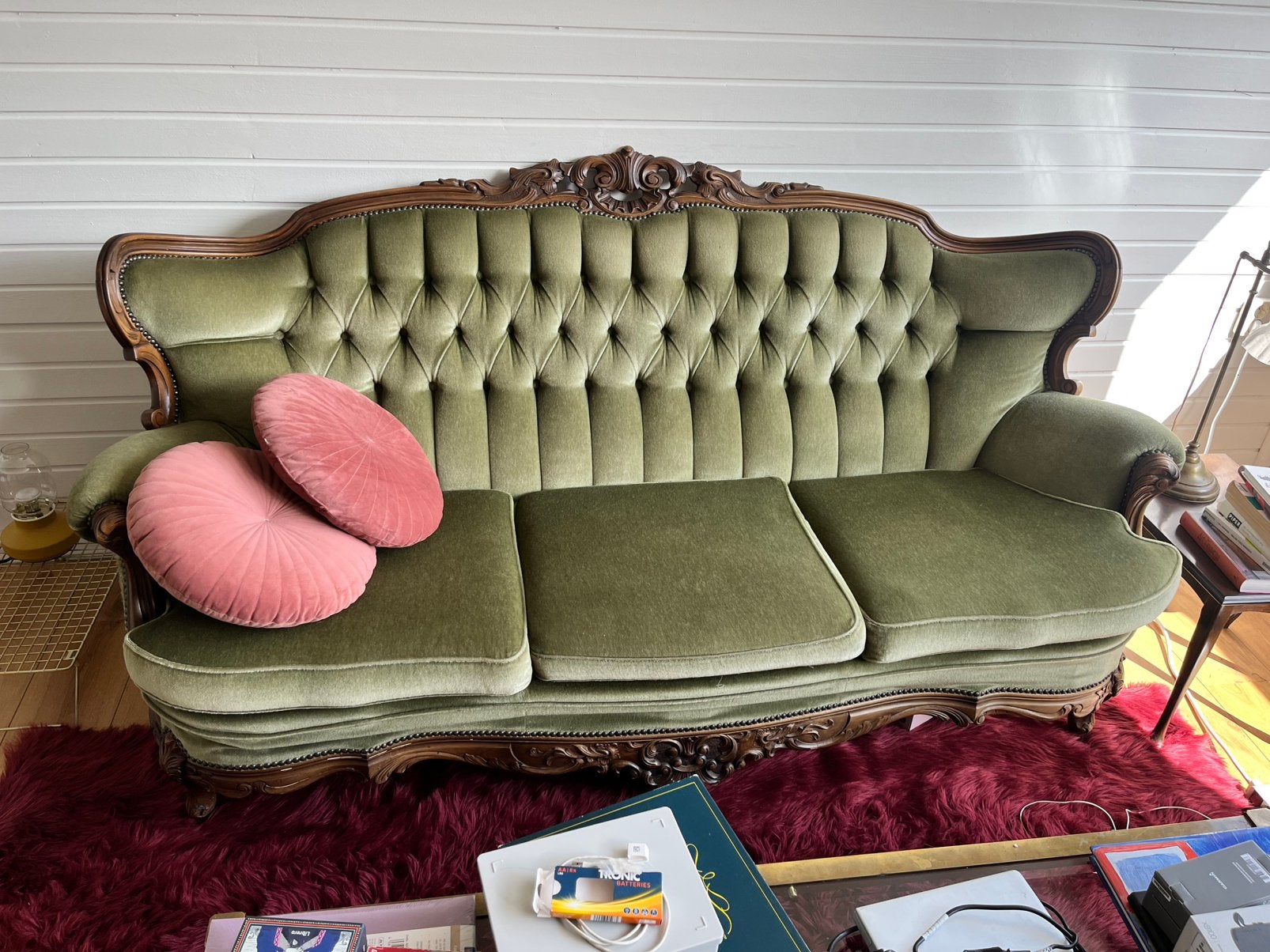 Brocante sofa mint groen, Ophalen, Gebruikt