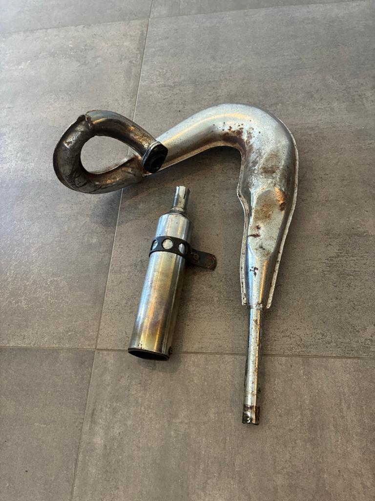 Chromen uitlaatset voor en achterdemper Honda MT, Fietsen en Brommers, Ophalen of Verzenden, Gebruikt, Uitlaat, Overige merken