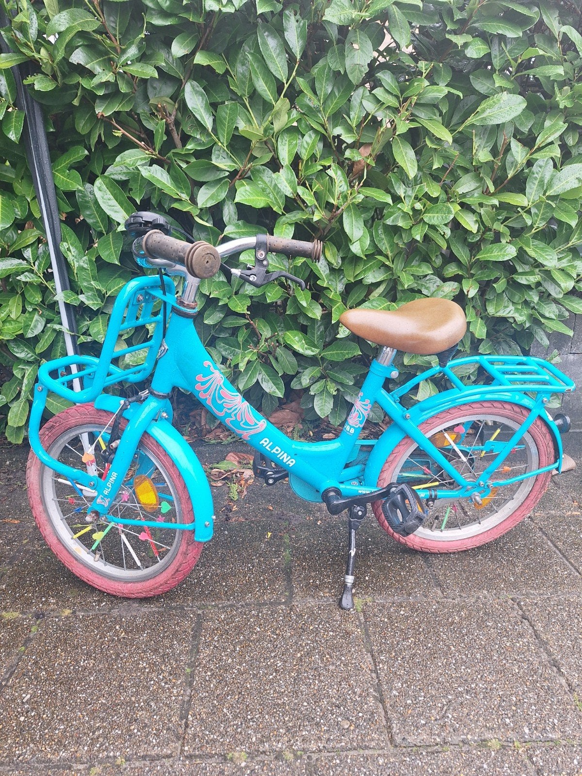 Alpina kinderfiets 16 inch - turquoise, Ophalen, Gebruikt, 16 tot 20 inch, Alpina