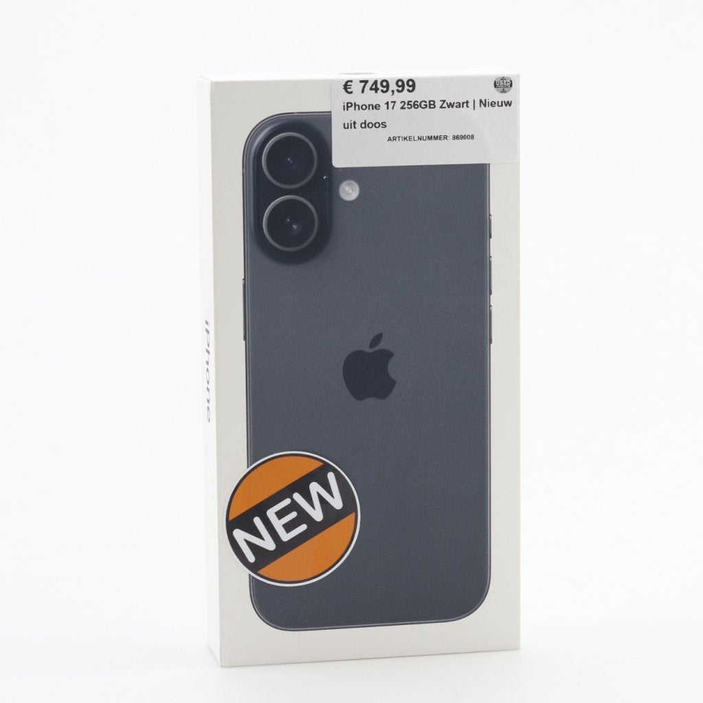 iPhone 17 256GB Zwart | Nieuw uit doos, Apple, Zo goed als nieuw, Support@apple.com, One Apple Park Way
Cupertino, CA 95014
United States