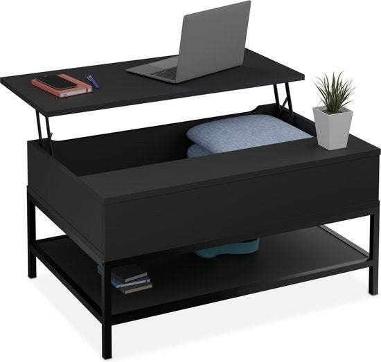 Salontafel uitklapbaar - met opbergruimte, 50 tot 100 cm, Nieuw, Metaal, Rechthoekig