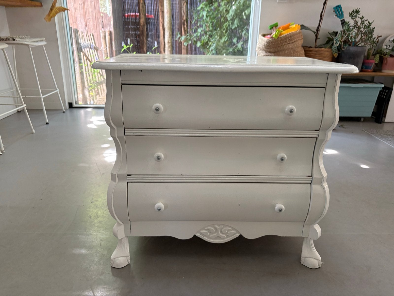 Vintage ladekastje met 3 laden - wit, Ophalen, Gebruikt, Klassiek, 50 tot 100 cm