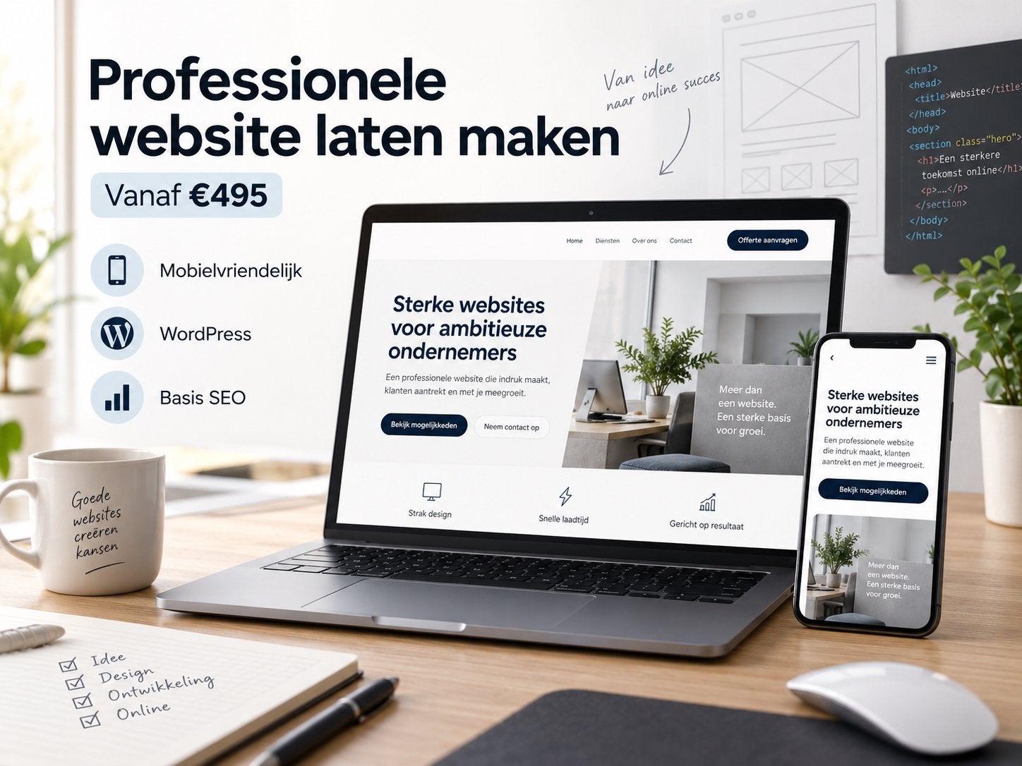 Professionele website laten maken vanaf €495, Website Bouw