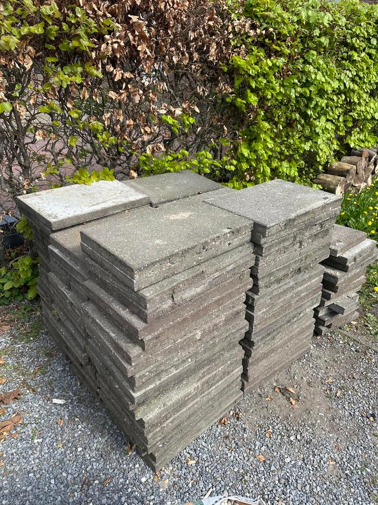 Gratis tegels ophalen 60x40x5 (40m2), Ophalen, Gebruikt, 10 m² of meer, Beton