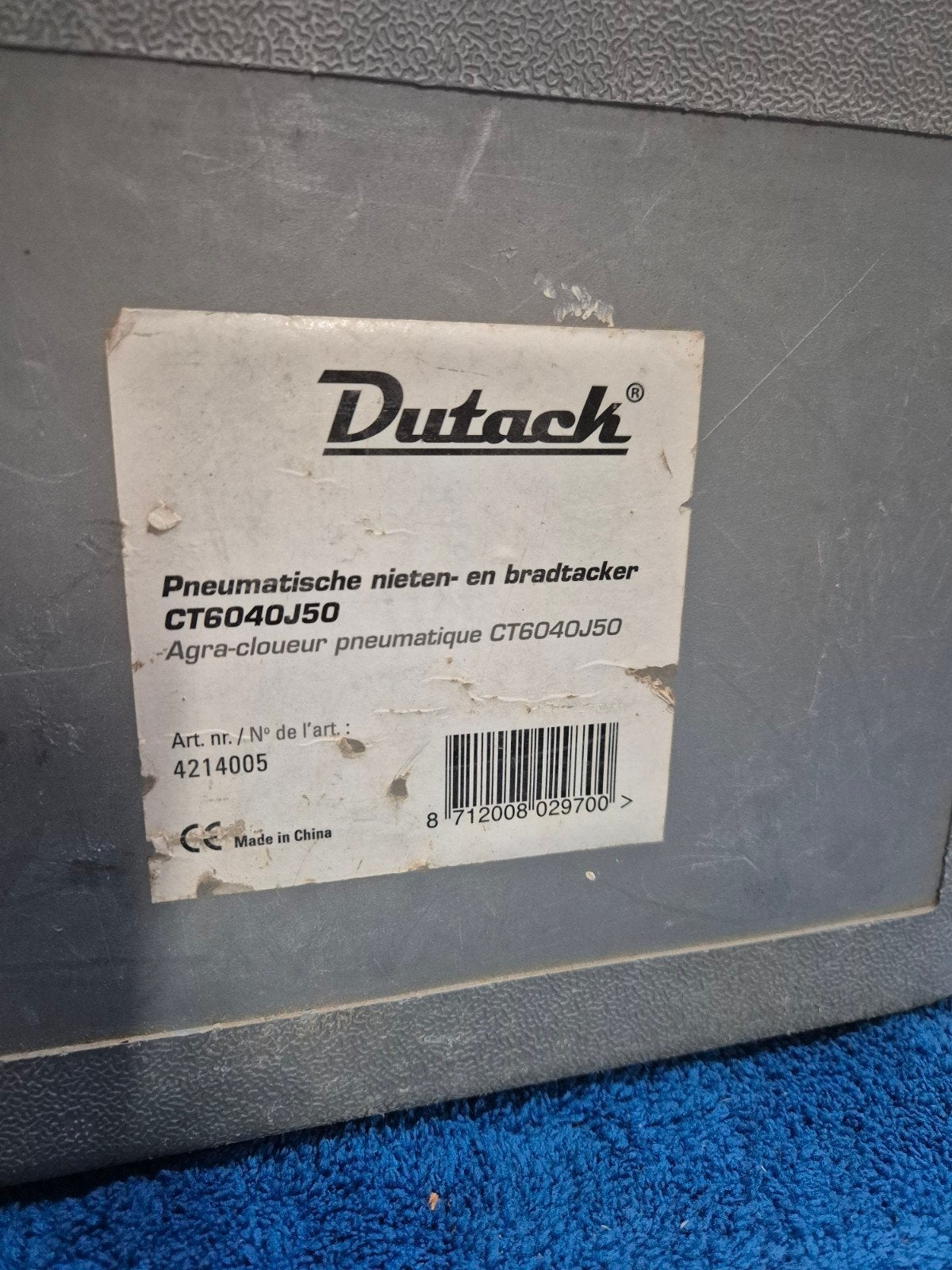 Dutack CT6040J50 Pneumatische niet- en bradtacker, Ophalen of Verzenden, Gebruikt, Tacker/nietmachine, Overige merken