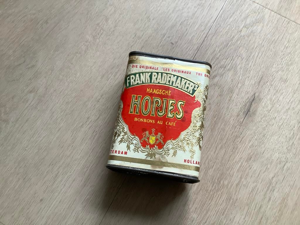 Vintage Frank Rademaker's Haagsche Hopjes Blik, Ophalen of Verzenden, Gebruikt, Overige, Overige merken
