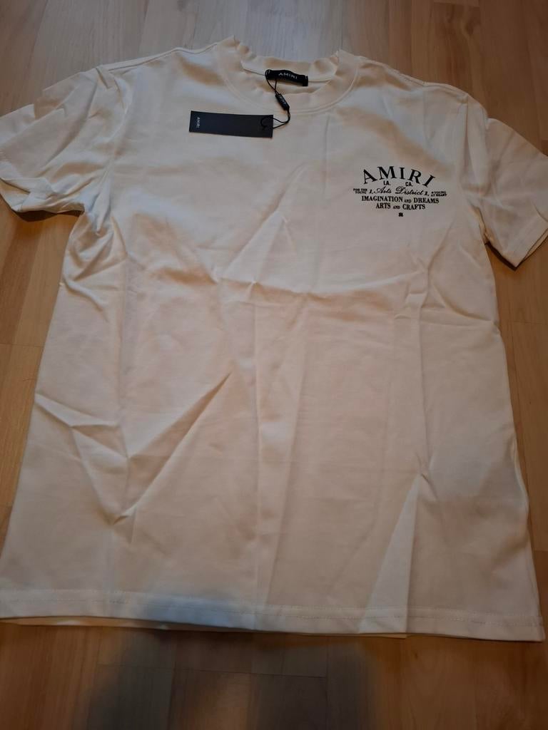 Nieuw Amiri Heren T-shirt - Crème met Logo Print maat S, Kleding | Heren, T-shirts, Beige, Nieuw, Ophalen of Verzenden, Amiri