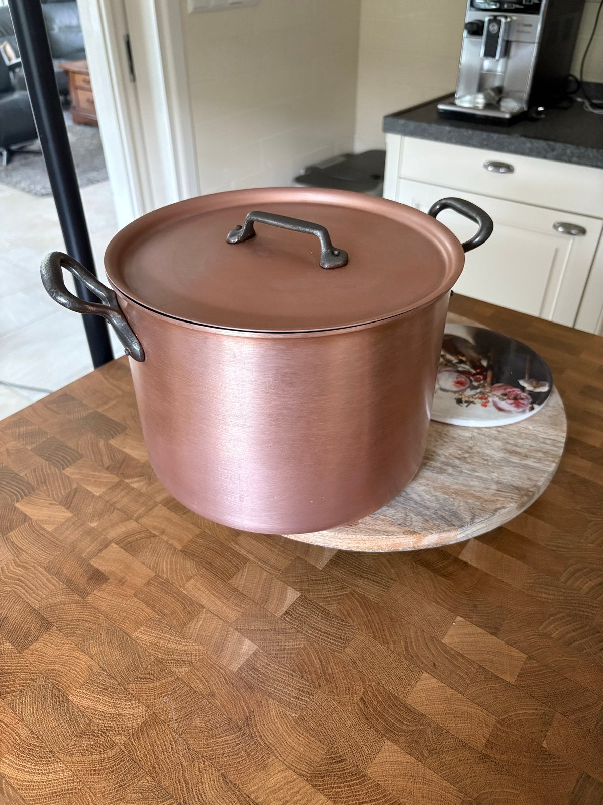 Grote koperen kookpan met deksel - Culinair falk, Koper, Met deksel, Ophalen of Verzenden, Zo goed als nieuw