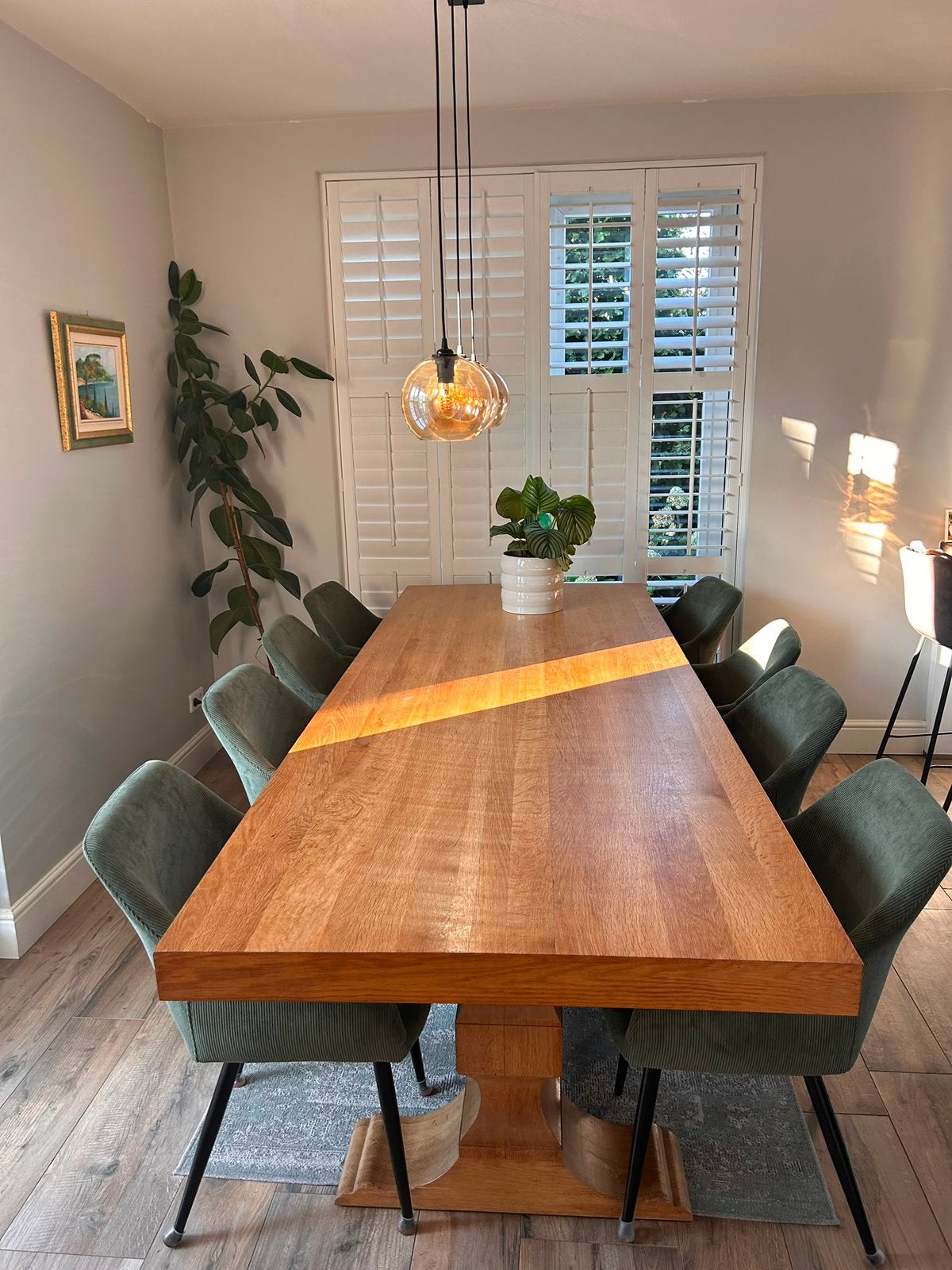 Kloostertafel, 280 en incl stoelen, Ophalen, Gebruikt, 8 stoelen of meer