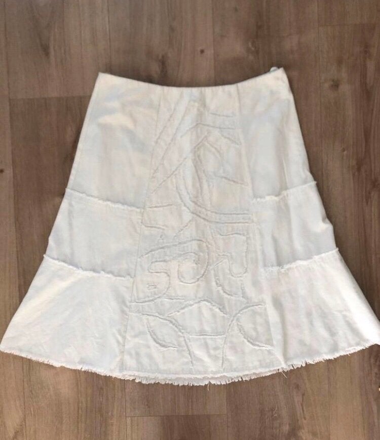 Zomerrokje, Verzenden, Wit, Maat 42/44 (L), Zo goed als nieuw